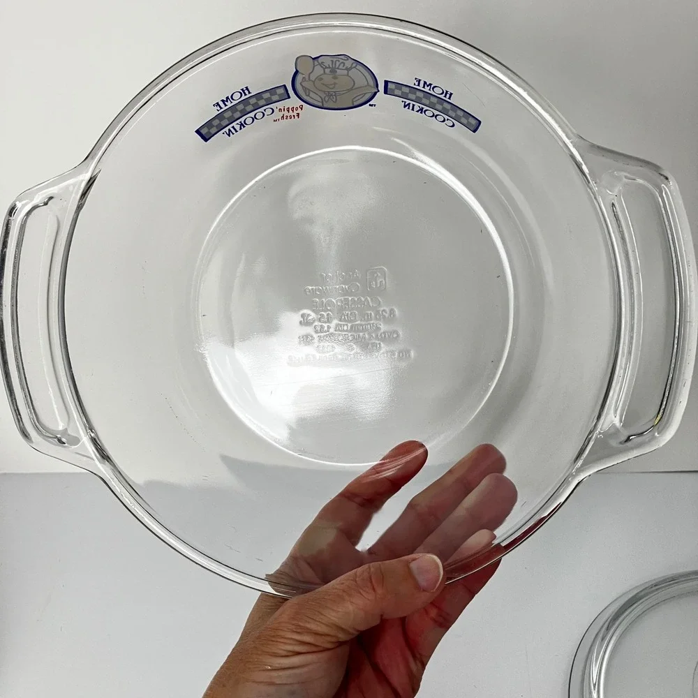 Anchor Hocking Pillsbury Doughboy Casserole Dish Lid 1.5 Qt Glass Home Cookin